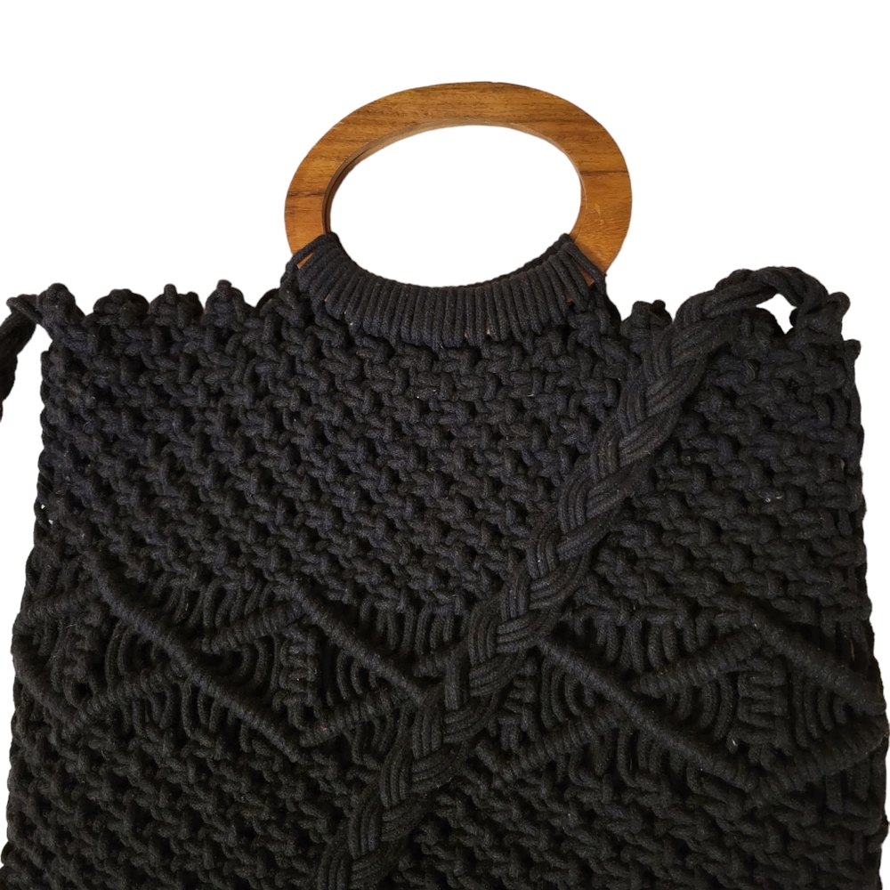 Danielle Nicole Black Boho Fringe Bag - image 4